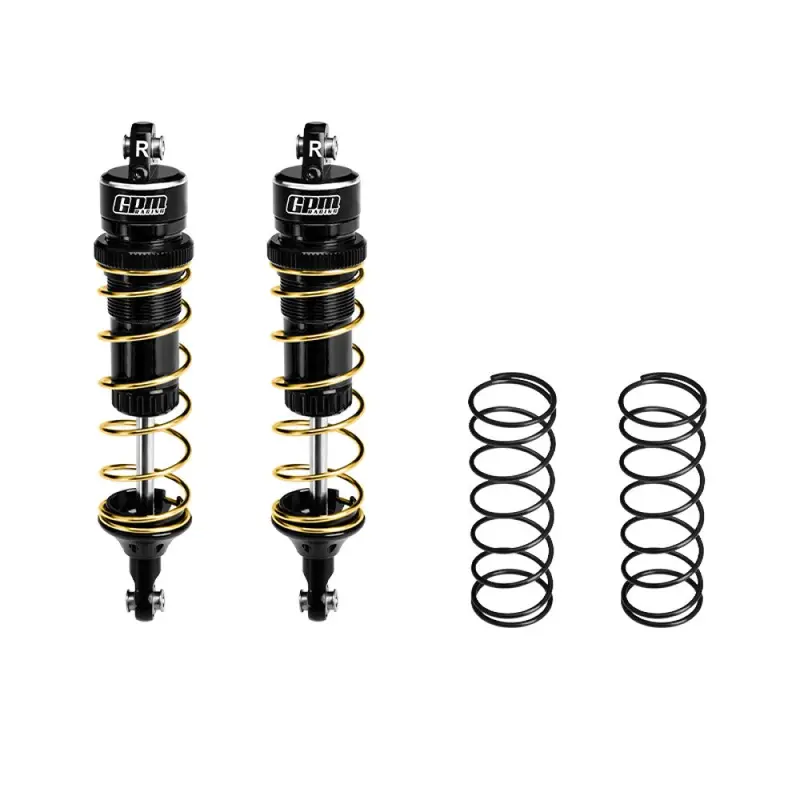 Aluminum 6061-T6 Alloy Rear Adjustable Spring Shock 104Mm For Traxxas 1:8 Jato 4X4 Vxl Brushless / 1:10 Rustler 4X4 Ultimate / Slash Ultimate / Slash Mudboss Racer Upgrades - Black 1