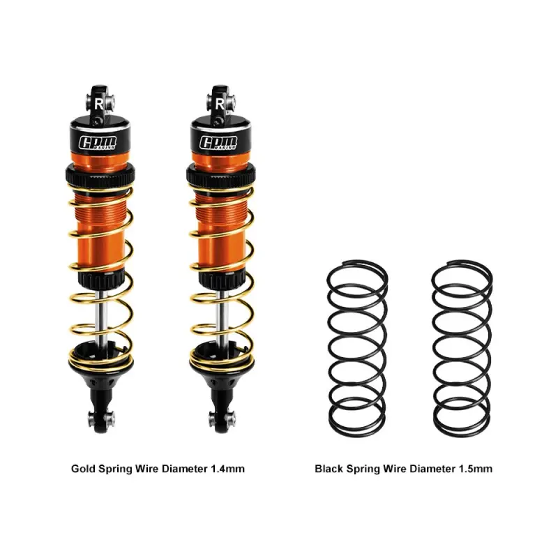 Aluminum 6061-T6 Alloy Rear Adjustable Spring Shock 104Mm For Traxxas 1:8 Jato 4X4 Vxl Brushless / 1:10 Rustler 4X4 Ultimate / Slash Ultimate / Slash Mudboss Racer Upgrades - Orange 2