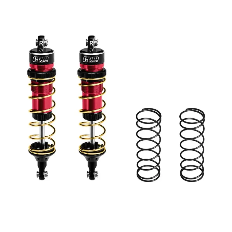 Aluminum 6061-T6 Alloy Rear Adjustable Spring Shock 104Mm For Traxxas 1:8 Jato 4X4 Vxl Brushless / 1:10 Rustler 4X4 Ultimate / Slash Ultimate / Slash Mudboss Racer Upgrades - Red 1