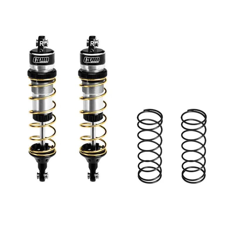 Aluminum 6061-T6 Alloy Rear Adjustable Spring Shock 104Mm For Traxxas 1:8 Jato 4X4 Vxl Brushless / 1:10 Rustler 4X4 Ultimate / Slash Ultimate / Slash Mudboss Racer Upgrades - Silver 1