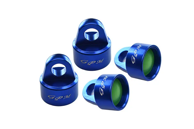 Aluminum 6061-T6 Damper Top Cap For Gpm Optional And Original Shock Absorbers For Traxxas 1/8 4Wd Sledge Monster Truck 95076-4 - 4Pc Set Blue 1