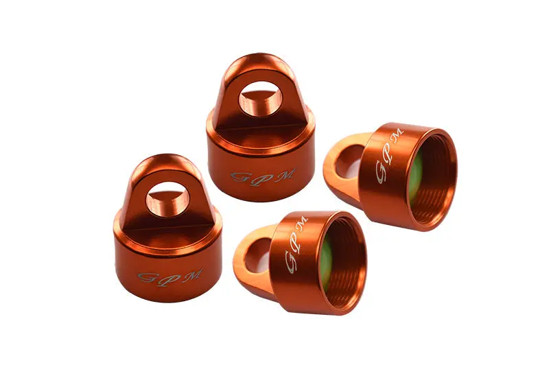 Aluminum 6061-T6 Damper Top Cap For Gpm Optional And Original Shock Absorbers For Traxxas 1/8 4Wd Sledge Monster Truck 95076-4 - 4Pc Set Orange 1