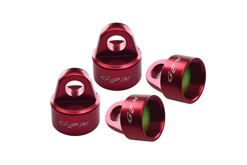 Aluminum 6061-T6 Damper Top Cap For Gpm Optional And Original Shock Absorbers For Traxxas 1/8 4Wd Sledge Monster Truck 95076-4 - 4Pc Set Red 1