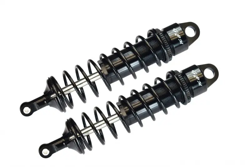 Aluminum 6061-T6 Front Adjustable Spring Dampers 128Mm With 6Mm Shaft For Traxxas 1/8 4Wd Sledge Monster Truck 95076-4 - 2Pc Set Black 1