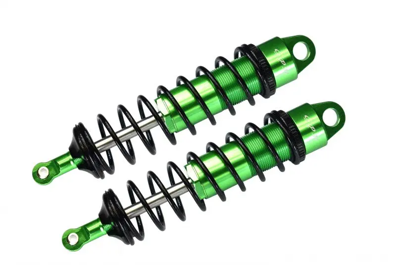 Aluminum 6061-T6 Front Adjustable Spring Dampers 128Mm With 6Mm Shaft For Traxxas 1/8 4Wd Sledge Monster Truck 95076-4 - 2Pc Set Green 1