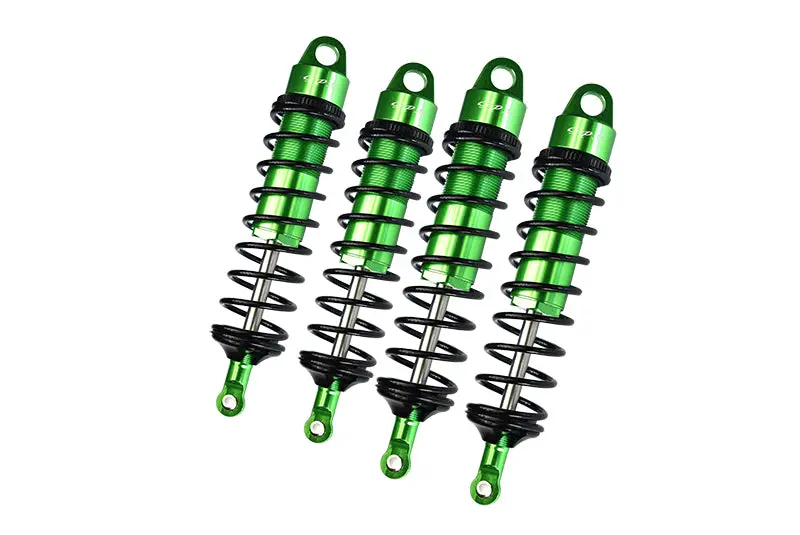 Aluminum 6061-T6 Front And Rear Adjustable Spring Dampers With 6Mm Shaft For Traxxas 1/8 4Wd Sledge Monster Truck 95076-4 Upgrades - Green 1