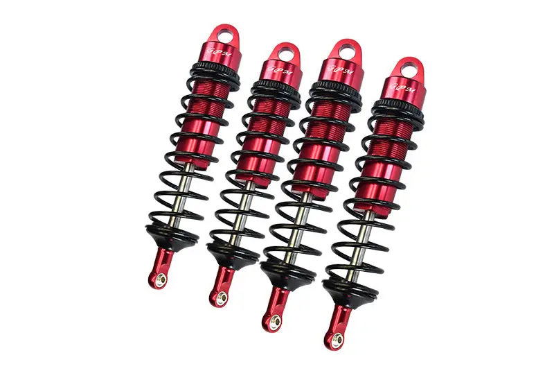 Aluminum 6061-T6 Front And Rear Adjustable Spring Dampers With 6Mm Shaft For Traxxas 1/8 4Wd Sledge Monster Truck 95076-4 Upgrades - Red 1