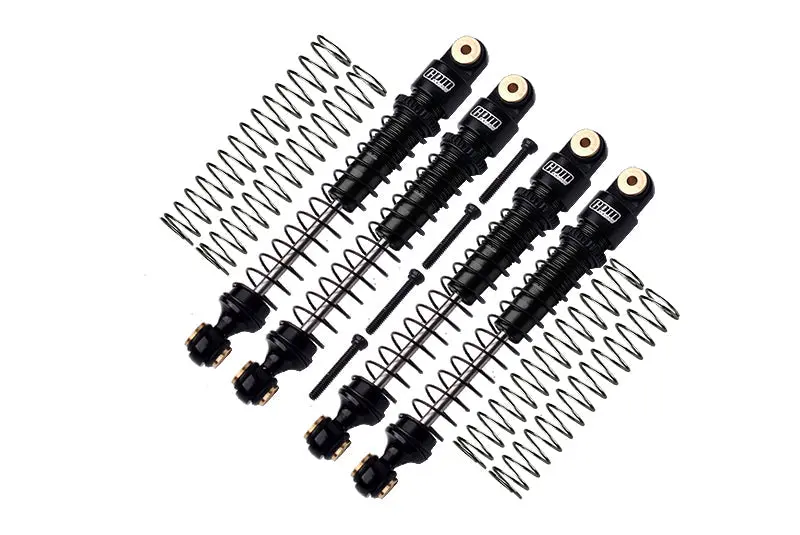 Aluminum 6061-T6 Front And Rear Dampers Shock Absorbers 49Mm For Axial 1/24 Ax24 Xc-1 4Ws Crawler Brushed Rtr Axi00003 Upgrades - Black 1