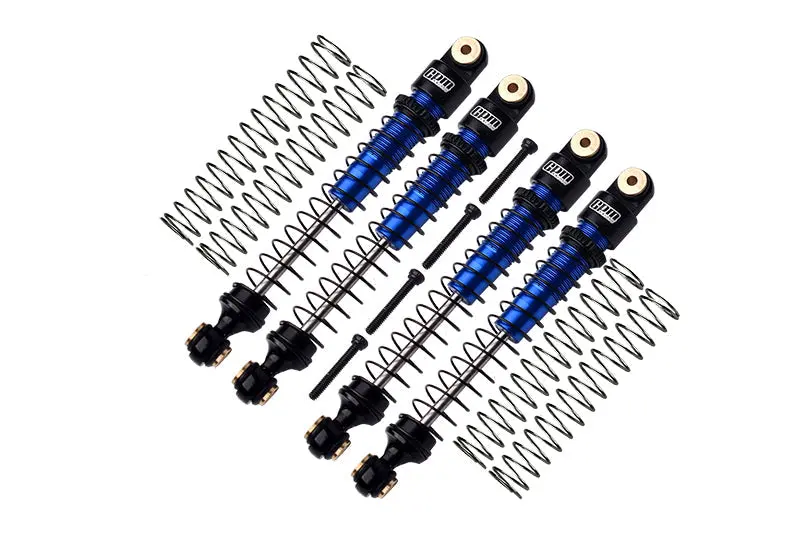 Aluminum 6061-T6 Front And Rear Dampers Shock Absorbers 49Mm For Axial 1/24 Ax24 Xc-1 4Ws Crawler Brushed Rtr Axi00003 Upgrades - Blue 1