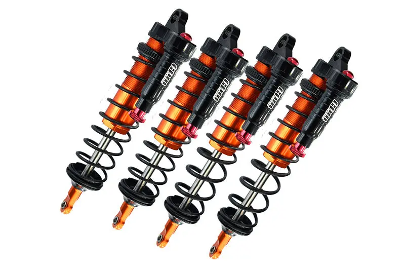 Aluminum 6061-T6 Front And Rear L-Shape Piggy Back (Built-In Piston Spring) Adjustable Spring Dampers For Traxxas 1/8 4Wd Sledge Monster Truck 95076-4 Upgrades - Orange 1