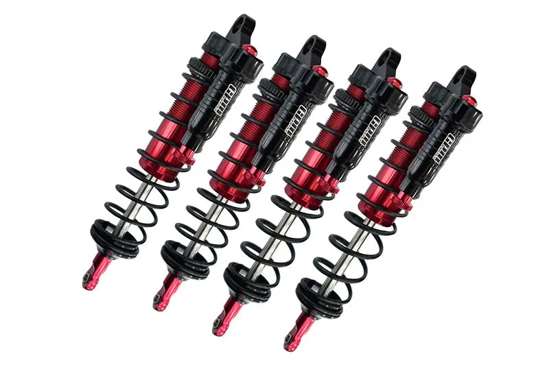 Aluminum 6061-T6 Front And Rear L-Shape Piggy Back (Built-In Piston Spring) Adjustable Spring Dampers For Traxxas 1/8 4Wd Sledge Monster Truck 95076-4 Upgrades - Red 1