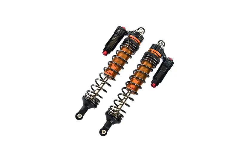 Aluminum 6061-T6 Front L-Shape Piggy Back (Built-In Piston Spring) Adjustable Spring Dampers 135Mm For Traxxas 1:7 Unlimited Desert Racer Udr Pro-Scale 4X4 (#85076-4) Upgrades - Orange 1