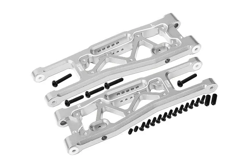 Aluminum 6061-T6 Front Lower Arms For Traxxas 1/8 4Wd Sledge Monster Truck 95076-4 Upgrades - Silver 1