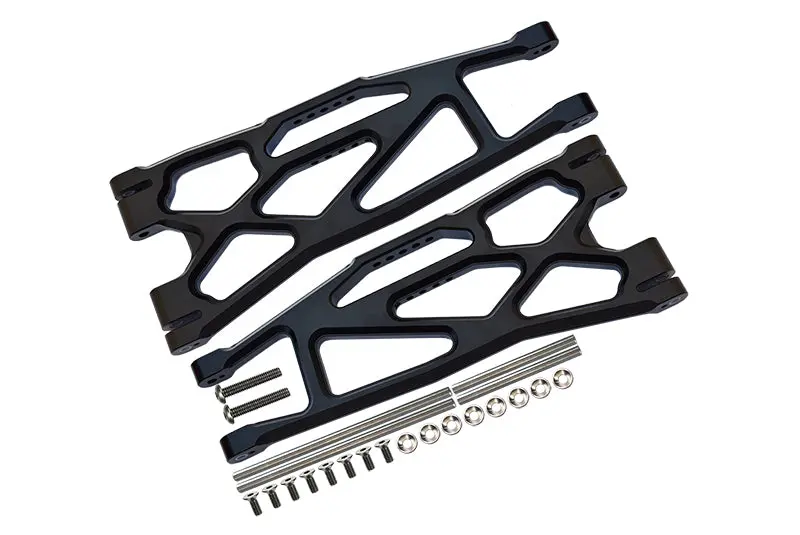 Aluminum 6061-T6 Front Or Rear Extended Lower Arms For Traxxas 1:5 X Maxx 8S With Widemaxx #7895 / Xrt 8S Monster Truck Upgrades - Black 1