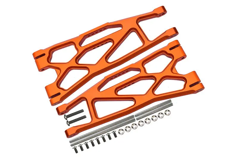 Aluminum 6061-T6 Front Or Rear Extended Lower Arms For Traxxas 1:5 X Maxx 8S With Widemaxx #7895 / Xrt 8S Monster Truck Upgrades - Orange 1