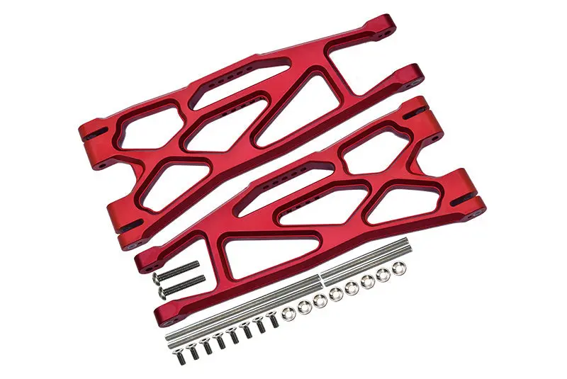Aluminum 6061-T6 Front Or Rear Extended Lower Arms For Traxxas 1:5 X Maxx 8S With Widemaxx #7895 / Xrt 8S Monster Truck Upgrades - Red 1