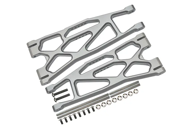 Aluminum 6061-T6 Front Or Rear Extended Lower Arms For Traxxas 1:5 X Maxx 8S With Widemaxx #7895 / Xrt 8S Monster Truck Upgrades - Silver 1