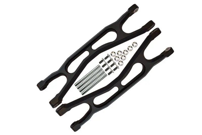 Aluminum 6061-T6 Front Or Rear Extended Upper Arms For Traxxas 1:5 X Maxx 8S With Widemaxx #7895 / Xrt 8S Monster Truck Upgrades - Black 1