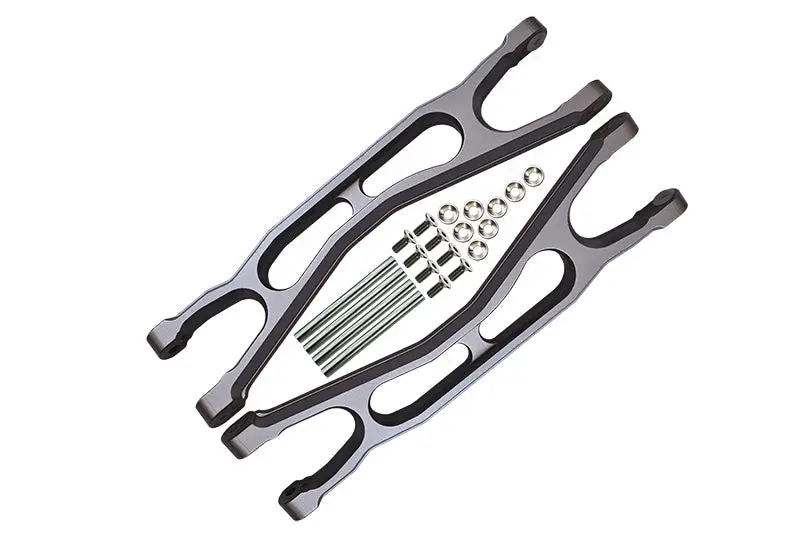 Aluminum 6061-T6 Front Or Rear Extended Upper Arms For Traxxas 1:5 X Maxx 8S With Widemaxx #7895 / Xrt 8S Monster Truck Upgrades - Gray Silver 1
