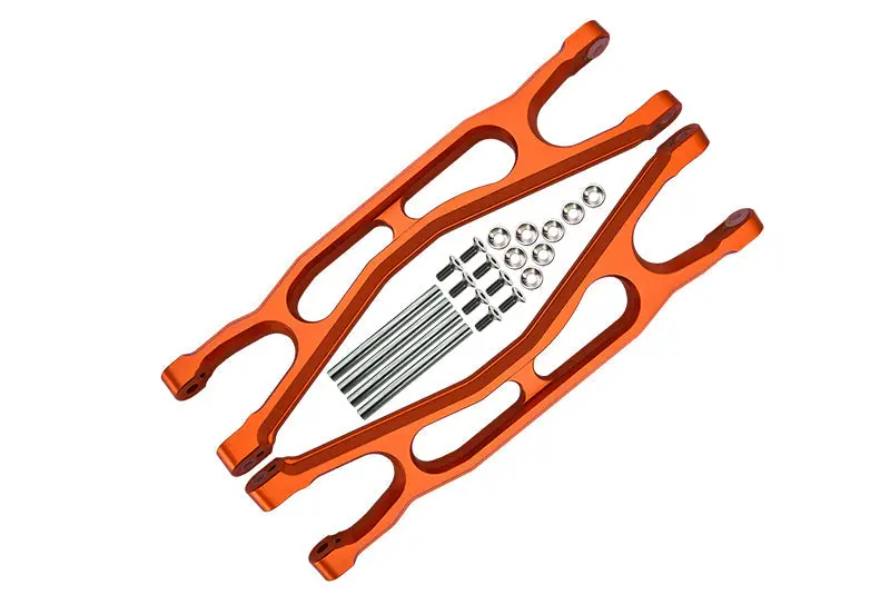 Aluminum 6061-T6 Front Or Rear Extended Upper Arms For Traxxas 1:5 X Maxx 8S With Widemaxx #7895 / Xrt 8S Monster Truck Upgrades - Orange 1