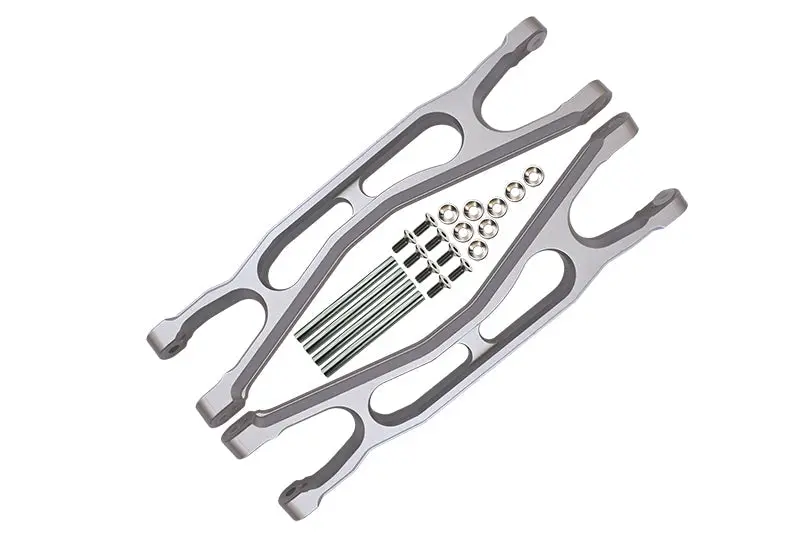 Aluminum 6061-T6 Front Or Rear Extended Upper Arms For Traxxas 1:5 X Maxx 8S With Widemaxx #7895 / Xrt 8S Monster Truck Upgrades - Silver 1
