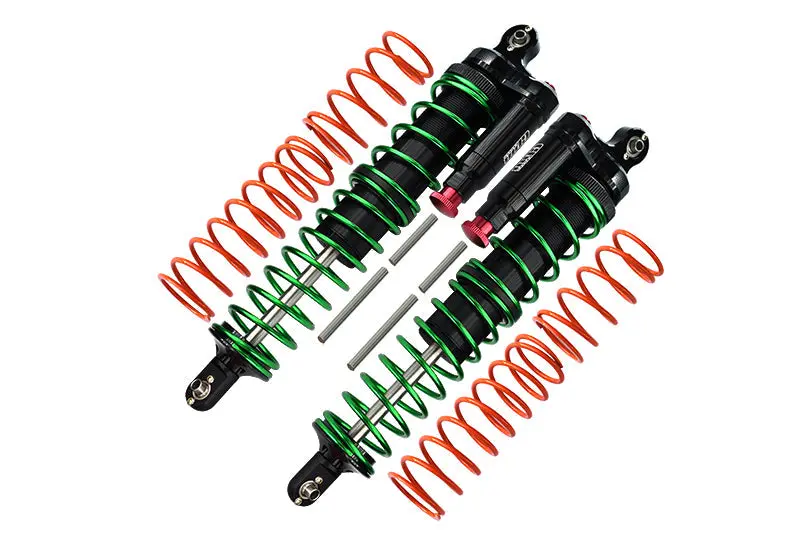 Aluminum 6061-T6 Front Or Rear L-Shape Piggy Back (Built-In Piston Spring) Adjustable Spring Dampers For 1:5 Traxxas X Maxx 6S / X Maxx 8S Monster Truck Upgrades - Black 1