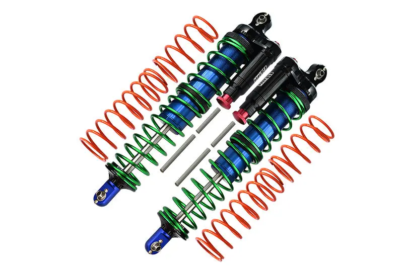 Aluminum 6061-T6 Front Or Rear L-Shape Piggy Back (Built-In Piston Spring) Adjustable Spring Dampers For 1:5 Traxxas X Maxx 6S / X Maxx 8S Monster Truck Upgrades - Blue 1