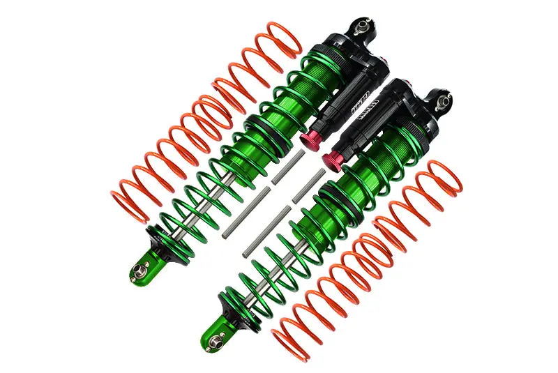 Aluminum 6061-T6 Front Or Rear L-Shape Piggy Back (Built-In Piston Spring) Adjustable Spring Dampers For 1:5 Traxxas X Maxx 6S / X Maxx 8S Monster Truck Upgrades - Green 1