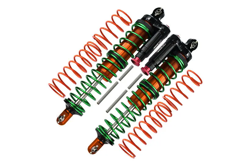 Aluminum 6061-T6 Front Or Rear L-Shape Piggy Back (Built-In Piston Spring) Adjustable Spring Dampers For 1:5 Traxxas X Maxx 6S / X Maxx 8S Monster Truck Upgrades - Orange 1