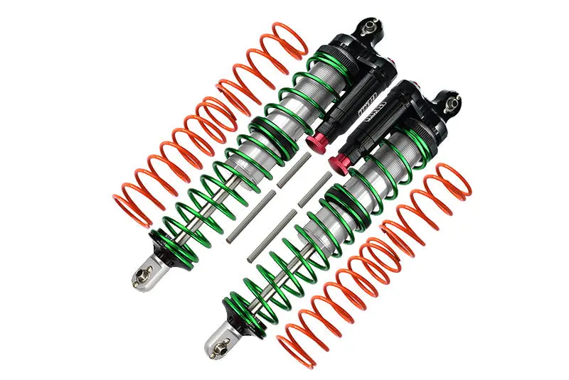 Aluminum 6061-T6 Front Or Rear L-Shape Piggy Back (Built-In Piston Spring) Adjustable Spring Dampers For 1:5 Traxxas X Maxx 6S / X Maxx 8S Monster Truck Upgrades - Silver 1