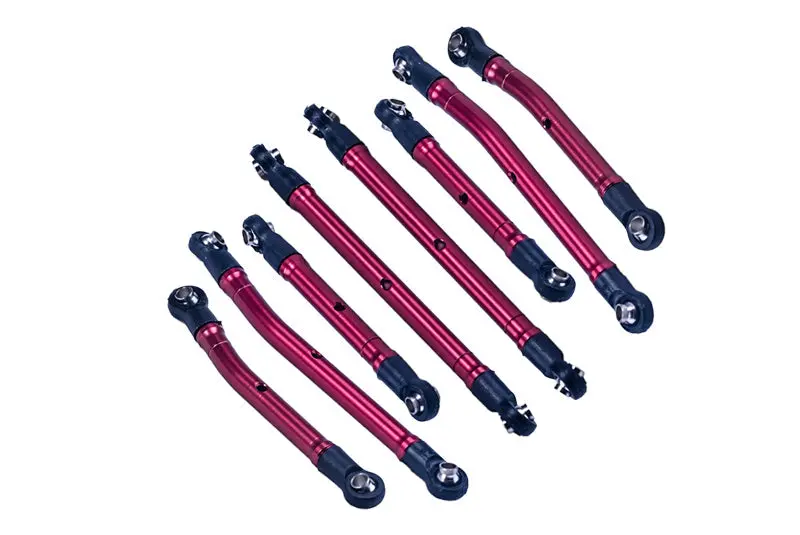 Aluminum 6061-T6 High Clearance Adjustable Link Set For Traxxas 1:18 Trx4m K10 High Trail Crawler 97064-1 Upgrade Parts - Red 1