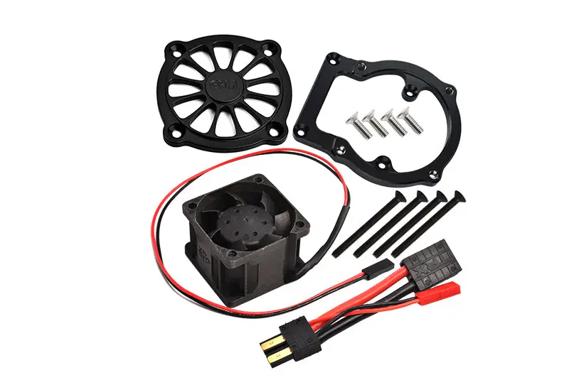 Aluminum 6061-T6 Motor Heatsink With Cooling Fan For Traxxas 1/8 4Wd Sledge Monster Truck 95076-4 - 12Pc Set Black 1