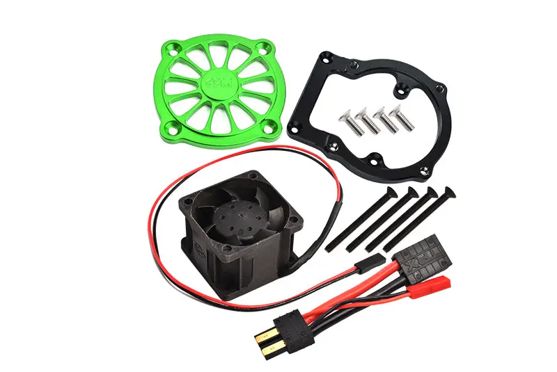 Aluminum 6061-T6 Motor Heatsink With Cooling Fan For Traxxas 1/8 4Wd Sledge Monster Truck 95076-4 - 12Pc Set Green 1