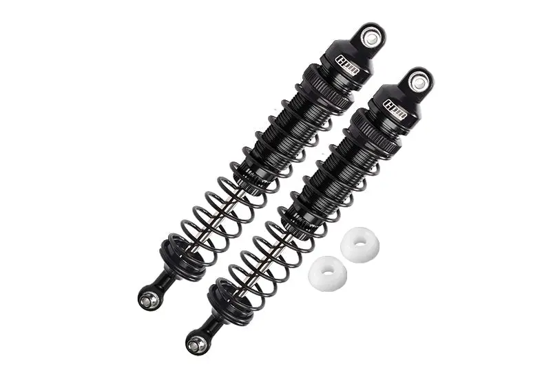 Aluminum 6061-T6 Rear Adjustable Spring Dampers (122Mm) For Losi 1/10 Rock Rey 4Wd Rock Racer Los03009 Upgrades - Black 1