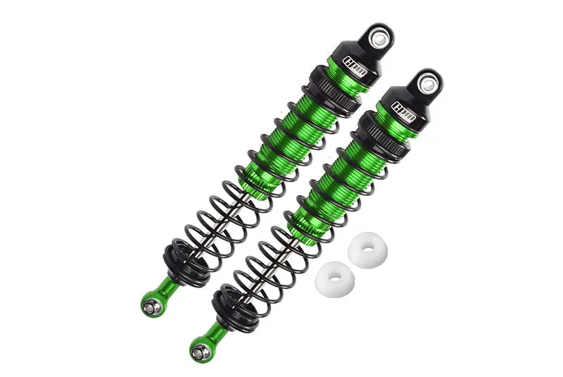 Aluminum 6061-T6 Rear Adjustable Spring Dampers (122Mm) For Losi 1/10 Rock Rey 4Wd Rock Racer Los03009 Upgrades - Green 1
