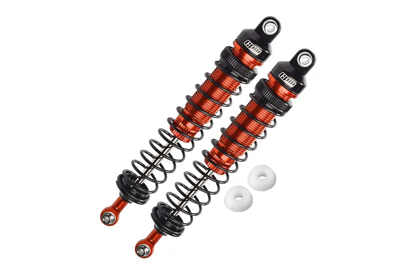 Aluminum 6061-T6 Rear Adjustable Spring Dampers (122Mm) For Losi 1/10 Rock Rey 4Wd Rock Racer Los03009 Upgrades - Orange 1