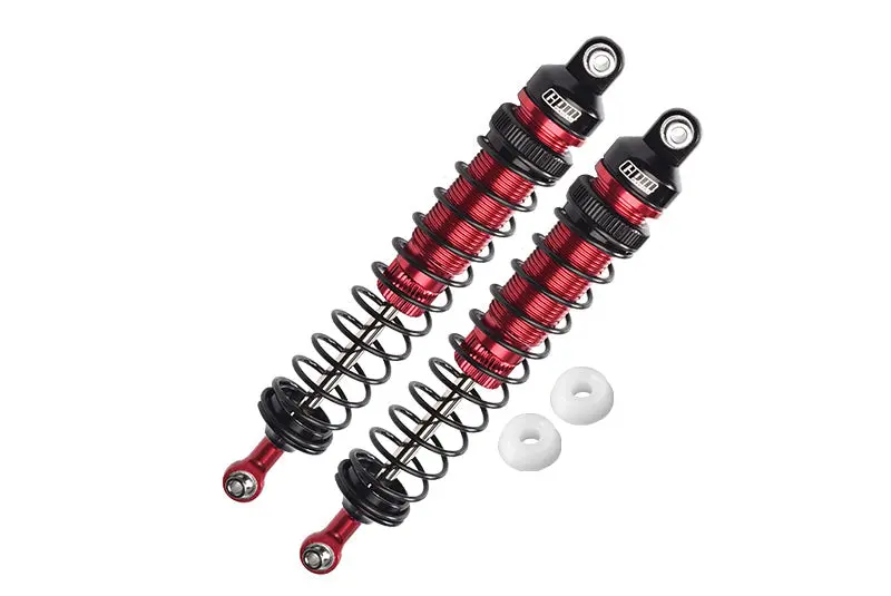 Aluminum 6061-T6 Rear Adjustable Spring Dampers (122Mm) For Losi 1/10 Rock Rey 4Wd Rock Racer Los03009 Upgrades - Red 1