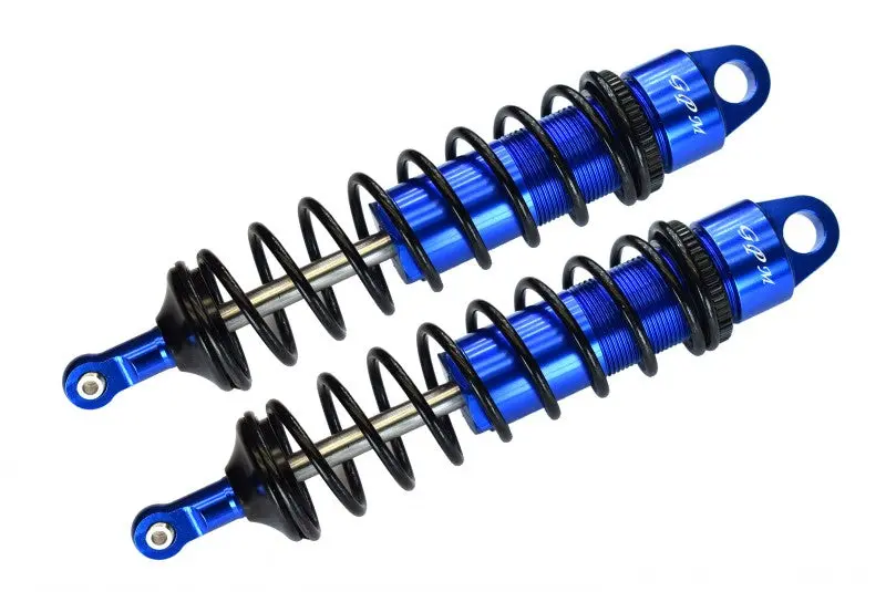 Aluminum 6061-T6 Rear Adjustable Spring Dampers 143Mm With 6Mm Shaft For Traxxas 1/8 4Wd Sledge Monster Truck 95076-4 - 2Pc Set Blue 1