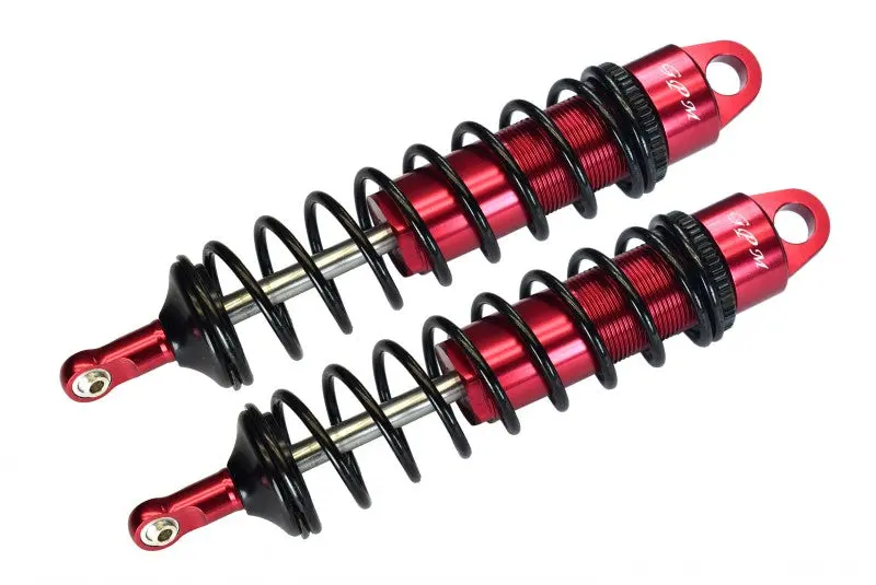 Aluminum 6061-T6 Rear Adjustable Spring Dampers 143Mm With 6Mm Shaft For Traxxas 1/8 4Wd Sledge Monster Truck 95076-4 - 2Pc Set Red 1