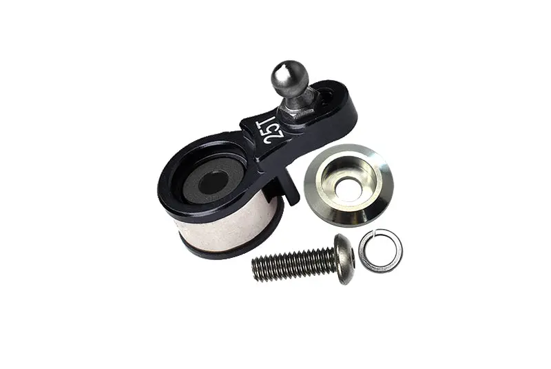 Aluminum 6061-T6 Servo Horn With Built-In Spring (For Locking Diff) For Traxxas 1:10 Trx4 Defender Trail Crawler 82056-4 / Trx6 Mercedes-Benz G-63 Mag 6X6 88096-4 Upgrades - Black 1