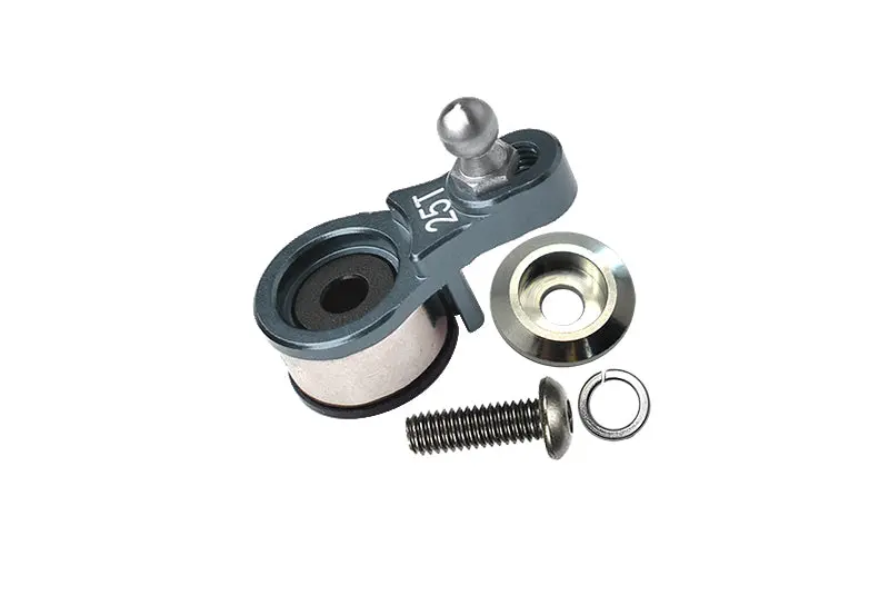 Aluminum 6061-T6 Servo Horn With Built-In Spring (For Locking Diff) For Traxxas 1:10 Trx4 Defender Trail Crawler 82056-4 / Trx6 Mercedes-Benz G-63 Mag 6X6 88096-4 Upgrades - Gray Silver 1