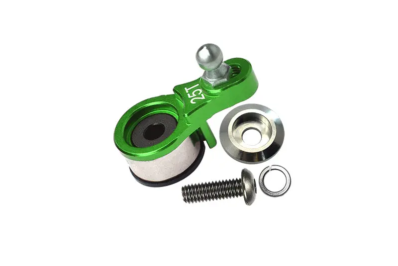 Aluminum 6061-T6 Servo Horn With Built-In Spring (For Locking Diff) For Traxxas 1:10 Trx4 Defender Trail Crawler 82056-4 / Trx6 Mercedes-Benz G-63 Mag 6X6 88096-4 Upgrades - Green 1