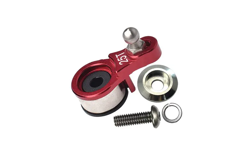 Aluminum 6061-T6 Servo Horn With Built-In Spring (For Locking Diff) For Traxxas 1:10 Trx4 Defender Trail Crawler 82056-4 / Trx6 Mercedes-Benz G-63 Mag 6X6 88096-4 Upgrades - Red 1