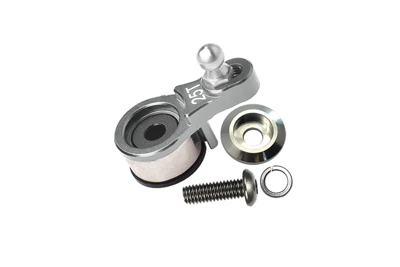 Aluminum 6061-T6 Servo Horn With Built-In Spring (For Locking Diff) For Traxxas 1:10 Trx4 Defender Trail Crawler 82056-4 / Trx6 Mercedes-Benz G-63 Mag 6X6 88096-4 Upgrades - Silver 1
