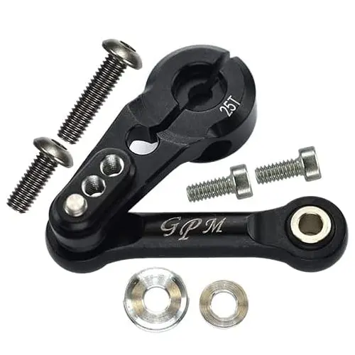 Aluminum 6061-T6 Tie Rod + 25T Servo Horn For Traxxas 1/8 4Wd Sledge Monster Truck 95076-4 - 8Pc Set Black 1