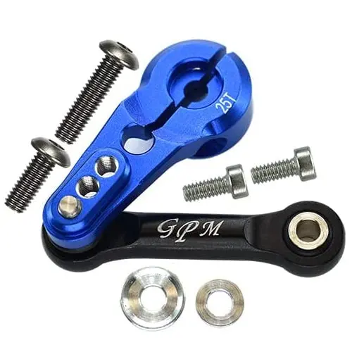 Aluminum 6061-T6 Tie Rod + 25T Servo Horn For Traxxas 1/8 4Wd Sledge Monster Truck 95076-4 - 8Pc Set Blue 1