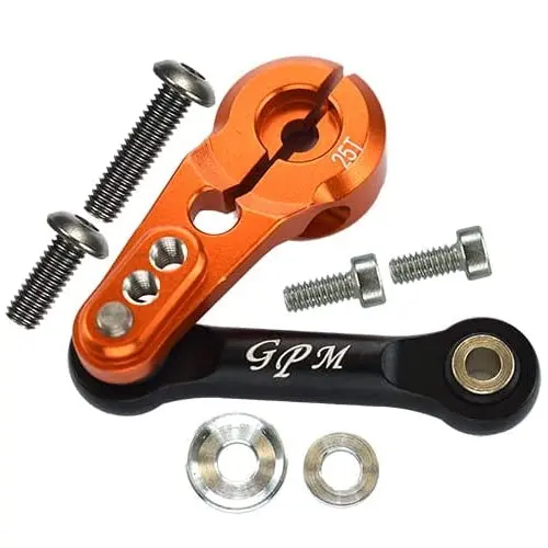 Aluminum 6061-T6 Tie Rod + 25T Servo Horn For Traxxas 1/8 4Wd Sledge Monster Truck 95076-4 - 8Pc Set Orange 1