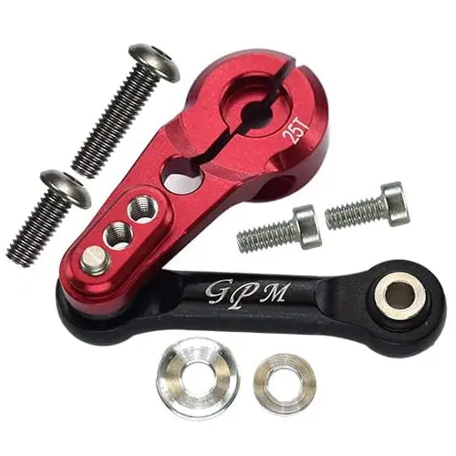 Aluminum 6061-T6 Tie Rod + 25T Servo Horn For Traxxas 1/8 4Wd Sledge Monster Truck 95076-4 - 8Pc Set Red 1
