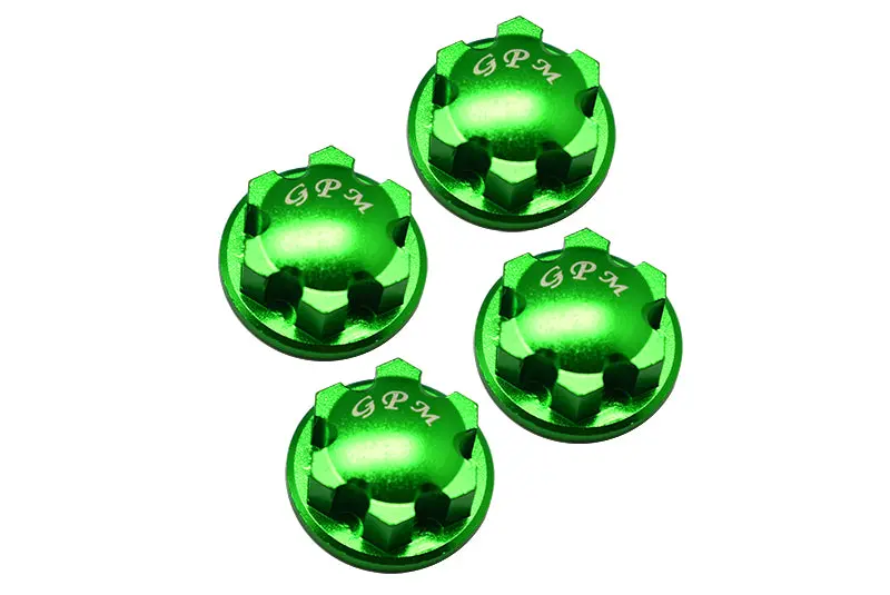 Aluminum 6061-T6 Wheel Lock For Traxxas 1:8 4Wd Sledge Monster Truck 95076-4 / 1:10 E-Revo 2.0 Vxl Brushless 86086-4 - 4Pc Set Green 1