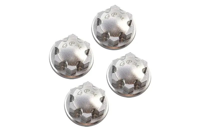 Aluminum 6061-T6 Wheel Lock For Traxxas 1:8 4Wd Sledge Monster Truck 95076-4 / 1:10 E-Revo 2.0 Vxl Brushless 86086-4 - 4Pc Set Silver 1